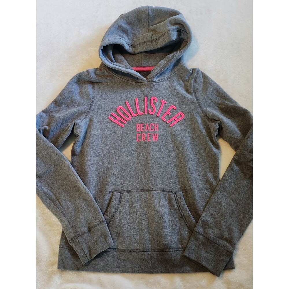 Y2K Women's Hollister Beach Crew Gray Hoodie Size M